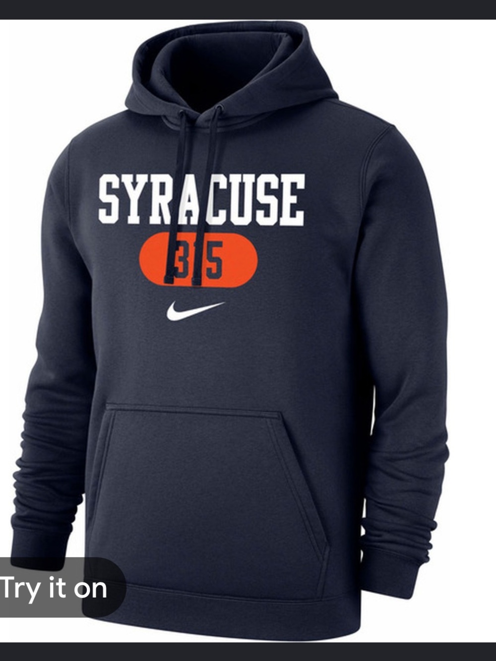 Nike Syracuse University Navy Hoodie with Classic Swoosh